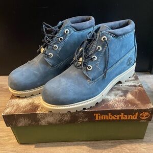 Timberland Boots. Size 8. Blue and light gray.  Minimal Wear.